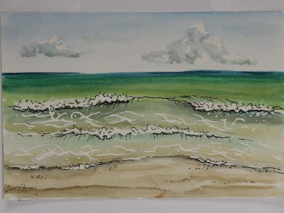 A photograph of waves at New Smyrna Beach.