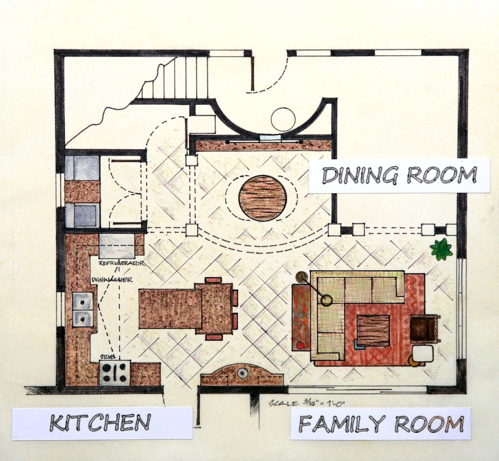 Rendered floor plan for the Ballard residence.
