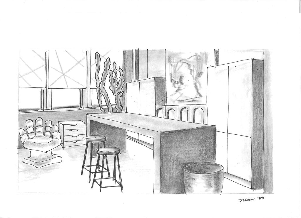 Quick sketch of a studio space.
