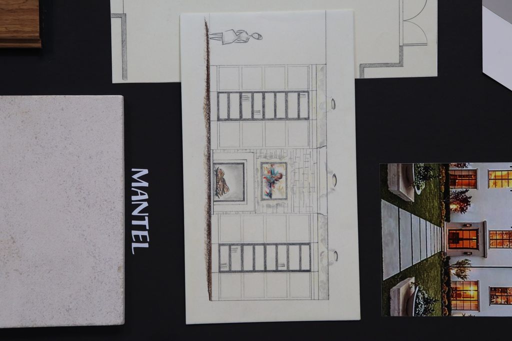 Elevation drawing of the Smith family room mantel wall.