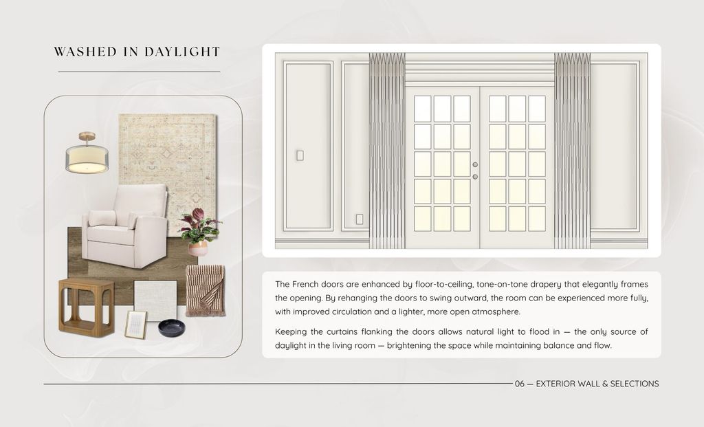 Window elevation drawing for the Wells living room.